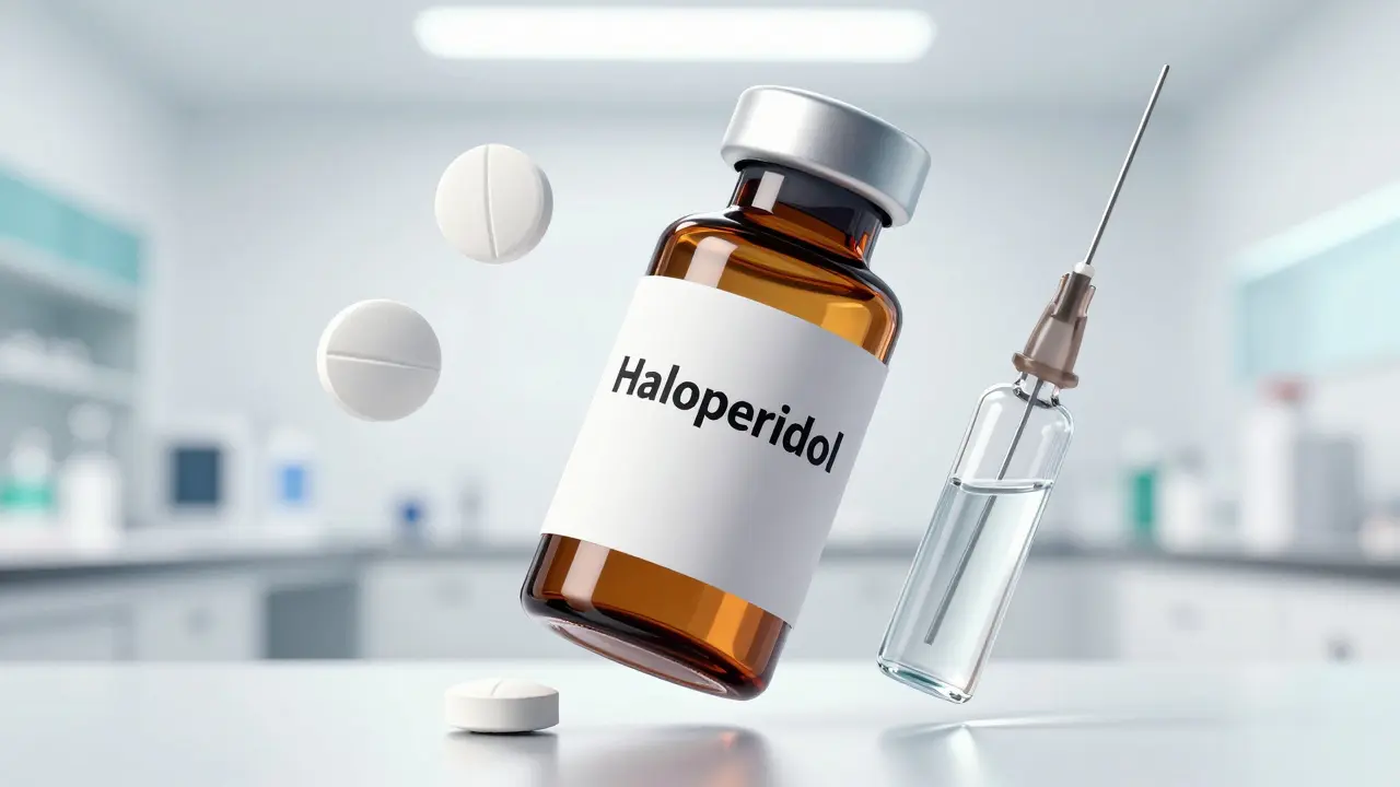 Various forms of medication including tablets and a medical vial